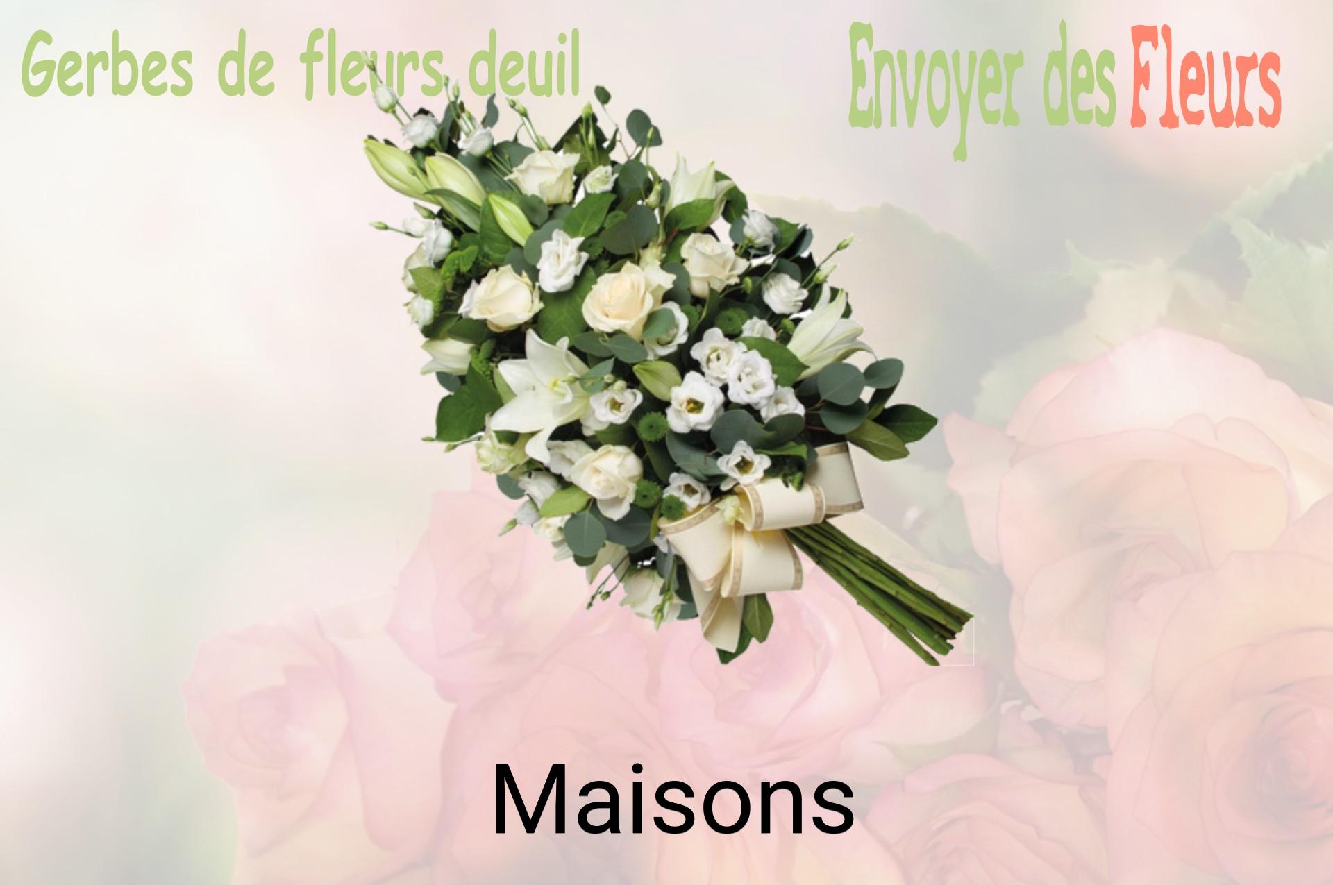 Gerbe de fleurs de deuil livrée à Maisons